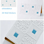 1/5/10 tk 3D seinakleebis stereo laepaneel katusekaunistus vahttapeet isekleepuv veekindel kaunistus 10 Pcs sinine