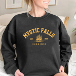 Mystic Falls Virginia pusa Salvatores huppar Unisex pikkade varrukatega &uuml;mar kaelusega pulloverid Hupparid Vabaaja kampsun vampiirif&auml;nnidele S valge