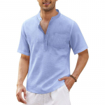 Suvine uus meeste l&uuml;hikeste varrukatega T-s&auml;rk puuvillane ja linane Led Casual meeste T-s&auml;rk Meeste hingav S-3XL US L 70-80 KG