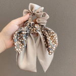 Hobusesaba Lint Bow Naiste Scrunchid S&otilde;lmitud Bowknot Juukselipsud Lilletr&uuml;kis Magusad Elastsed Juuksepaelad Juuste aksessuaarid valge