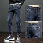 Elastne v&ouml;&ouml;koht meeste teksad Meeste trendikad kitsad p&uuml;ksid Kevad- ja s&uuml;gismoe br&auml;nd Stretch sinised p&uuml;ksid 27