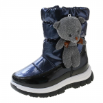 Talvised laste lumised saapad poistele ja t&uuml;drukutele keskmise varrukaga Little Bear puuvillane vooder Paksendatud soojad puuvillased kingad 28 must