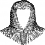 Chainmail Coif keskaegse r&uuml;&uuml;tli renessansi soomuskett postkapuuts Viking LARP 16 Gauge