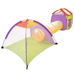 Selonis 3in1 m&auml;ngutelk tunneliga m&auml;nguv&auml;ljaku palliplatsiga 120x100x375 lastele, sinine