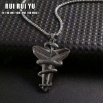 RUI RUI YU roostevabast terasest hiphop must Mamba viper Cross paari kaelakee magnetiline pandla kaelakee rangluu kett s&otilde;brap&auml;eva kingitus 1 PCS must