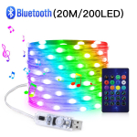 20M 200LED-i USB LED-valgustike 5V RGBIC Dream Color LED-riba Bluetoothi ​​adresseeritavad haldjavalgustid j&otilde;ulukaunistuseks 20M-200LEDs mitmev&auml;rviline