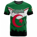 Alžeeria 3D T-s&auml;rk l&uuml;hikeste varrukatega vabaaja spordiala avara T-s&auml;rk lipuga prinditud kvaliteetne T-s&auml;rk suvine &uuml;markaelus meeste naiste topid L