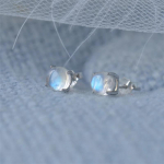 925 Sterling h&otilde;bedane naturaalne kuukivi &uuml;mmargune k&otilde;rvar&otilde;ngas naistele peoehted Pendientes aksessuaarid Eh1110