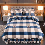 Paksendatud piima sametist neljaosaline komplekt, flanelllinad ja tekikate, korallsametist kolmeosaline voodipesukomplekt 1.2m bed skirt 3pcs