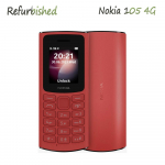 Renoveeritud Nokia Originaal Nokia 105 4G Mobiiltelefon 2 SIM-kaardiga No charger punane