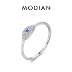 MODIAN 925 Sterling Silver Minimalistlik pimestav l&auml;bipaistev tsirkoonist s&otilde;rmus plaatinaga kaetud pulmaehted naistele s&otilde;brap&auml;eva kingitus 5 h&otilde;be