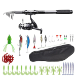 LEOFISHINGi kaasaskantavad &otilde;nge- ja rullikombinatsioonid s&uuml;sinikkiust koos landitarvikutega reisisoola ja magevee jaoks 1.8m Rod Full Set