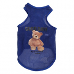 Lemmiklooma vest Cartoon karu v&otilde;rgusilma paagi tr&uuml;kkimine koera &uuml;li&otilde;huke hingav top suvine kahe jalaga disainiga kutsikas&auml;rk v&auml;ikestele lemmikloomadele S sinine