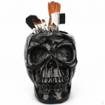 Resin black color skull Pen Holder Storage Box Organizer Decor Ornament