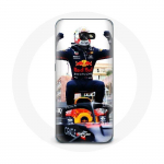 Musta punase ja kollase v&auml;rviga &uuml;mbris Samsung Galaxy A8 2016 vormel 1 Verstappeni F1 v&otilde;idus&otilde;itja jaoks