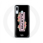 Coque pour Samsung Galaxy A20e Blackpink Groupe de K-pop Logo Noir Rose Fond Noir