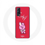 Coque pour Vivo Y72 BTS Bangtan Gar&ccedil;ons BT21 Cooky Fond Rouge
