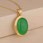 Roheline oon&uuml;ksist ovaalne kalliskivist kaelakee, tahke 925 Sterling h&otilde;be, k&auml;sitsi valmistatud ehted, Statement ehted, kingitus talle, pulmakaelakee 18 inch