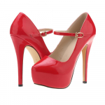 Naiste k&otilde;rged kontsad &ouml;&ouml;klubi peo stiilis kingad Pulmapumbad Seksikas platvorm pahkluu rihm Naiste kingad 35 punane