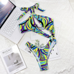 Uus as&uuml;mmeetriline tr&uuml;kitud Monokini &uuml;hes t&uuml;kis ujumistrikoo naiste ujumisriided naiste k&otilde;rge jalaga l&otilde;igatud Monokini ujumiskost&uuml;&uuml;m ujumisriided S