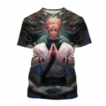 3D Anime mustriga tr&uuml;kitud T-s&auml;rk meestele &Uuml;mara kaelusega topid Hingavad Mugavad Suvised Harajuku Suured meeste riided S