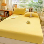 Pehme puuvillane kummipaeltega voodilina &uuml;hev&auml;rviline libisemiskindel madratsikate voodilina topelt-, king- ja queen-voodile 140/160/200 2xPillowcase 48x74cm