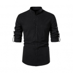 Meeste s&uuml;giss&auml;rk &uuml;hev&auml;rviline pikkade varrukatega Slim Fit Stand krae Pehme rinnatasku keskel L tumesinine v&auml;rv