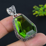 Natural Peridot Gemstone Handmade 925 Sterling Silver Gift Pendant 1.89 s9e21