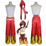 Anime Fairy Tail Cosplay kost&uuml;&uuml;m Erza Scarlet Cosplay Br&auml;ndi Jaapani Unisex Halloweeni Kost&uuml;&uuml;m Parukas L-(Costume+Wig)