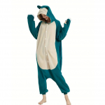 Unisex Onesies Snorlax Kigurumi Fliisist Anime Pidžaama Koduriietus J&otilde;ulud Halloween Cosplay Kost&uuml;&uuml;m S roheline