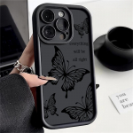 INS Retro Butterfly TPU telefoni&uuml;mbris iPhone 16 Pro 15 14 Plus 13 12 11 Pro Max Plus XS X XR 8 7 p&otilde;rutuskindel pehme kaitseraua tagakorpuste kate iPhone 14 Plus must