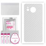 apgo Protective Skin Sticker for the back compatible with Sharp Aquos Sense7 Plus, Wrap Film, Foil, Vinyl - Pattern Transparent Carbon