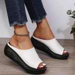 Mood Naiste Nahast Sussid Valged Ladias Retro Peep Toe Platvorm Kingad Puukingad Slip sandaalid Kiilud Liivad Zapatose Kingad 39
