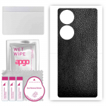 apgo Protective Skin Sticker for the back compatible with Honor 70, Wrap Film, Foil, Vinyl - Pattern Black Leather