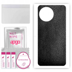 apgo Protective Skin Sticker for the back compatible with Realme 11 4G, Wrap Film, Foil, Vinyl - Pattern Black Leather