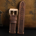 K&auml;sitsi volditud pruun nahast kellarihm, 20 21 22 23 24MM sobib s&otilde;jav&auml;ekellale. Pronksist Kellarihm, Pronksist Pannal K&auml;ev&otilde;ru 20mm