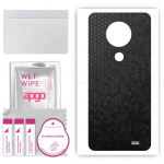 apgo Protective Skin Sticker for the back compatible with Oukitel C19, Wrap Film, Foil, Vinyl - Pattern Black Honeycomb