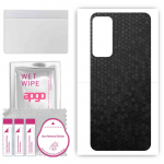 apgo Protective Skin Sticker for the back compatible with Honor Play 5T Pro, Wrap Film, Foil, Vinyl - Pattern Black Honeycomb