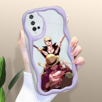Armas koomiksimustriga kreemjas tekstuuriga korpus Lainelise servaga pehme silikoonkaanega telefoni&uuml;mbris Huawei Honor Infinix Tecno iPhone'i jaoks Honor 20 valge