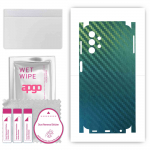 apgo Protective Skin Sticker for the back+sides compatible with Samsung Galaxy M32 5G, Full Wrap Film, Foil, Vinyl - Pattern Carbon Chameleon CAKA1