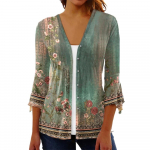 GMXIA Naiste vintage vabaaja kevad-s&uuml;gis pikkade varrukatega V-kaelusega jakid ja mantlid S