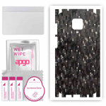 apgo Protective Skin Sticker for the back+sides compatible with Xiaomi Redmi Note 9 Pro, Full Wrap Film, Foil, Vinyl - Pattern Carbon Black Pixel