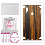 apgo Protective Skin Sticker for the back+sides compatible with Huawei nova 3i, Full Wrap Film, Foil, Vinyl - Pattern Tigerwood