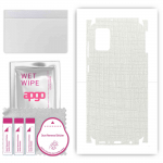 apgo Protective Skin Sticker for the back+sides compatible with Samsung Galaxy A31, Full Wrap Film, Foil, Vinyl - Pattern White Fabric