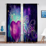 Kuumroosad S&uuml;damed Kujundid L&auml;bikumavad Kardinad S&otilde;brap&auml;evaks Elutuba Magamistuba K&ouml;&ouml;k Dekoratsioon Akna T&uuml;ll Voile Kardin 1 PCS W100XH250cm&Rod Pocket