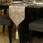 Euroopa Jacquard Laua lipp Teelaud ja telerikapp Libisemisvastane pikk r&auml;tik helmestega tuttidega ripats M&ouml;&ouml;blikaunistus Laudlina 30x183cm 1pcs