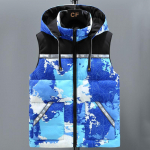 Suures suuruses XS-8XL s&uuml;gistalvised meeste paksud vestid kapuutsiga 2022 vabaaja soojad puuvillased polsterdatud varrukateta mantlid meestele XS sinine