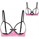 Naiste nahast seksikas pesu rinnahoidja &uuml;laosa, avatud nibudega voodrita rinnahoidja &uuml;laosa S roosa