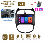 2 DIN Androidi autoraadio PEUGEOT 206 206CC 206SW jaoks 2000-2008 Auto multimeediumipleier WIFI GPS Autoraadio Carplay Navi 1+32GB A