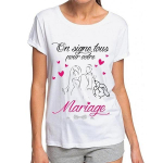 T-Shirt a d&eacute;dicacer Mariage On Signe Tous avec feutre